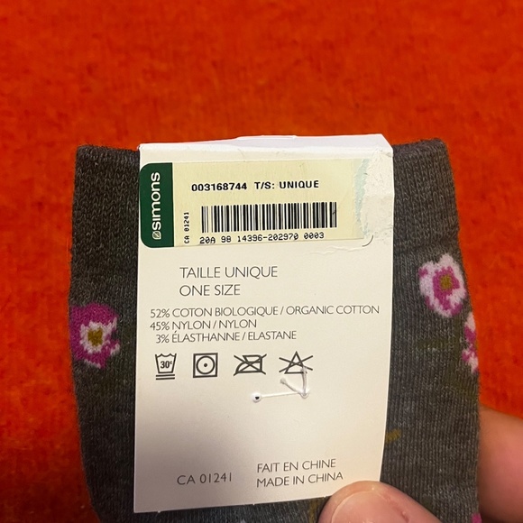 Gray and pink organic cotton blend knee high socks NWT - Picture 5 of 5